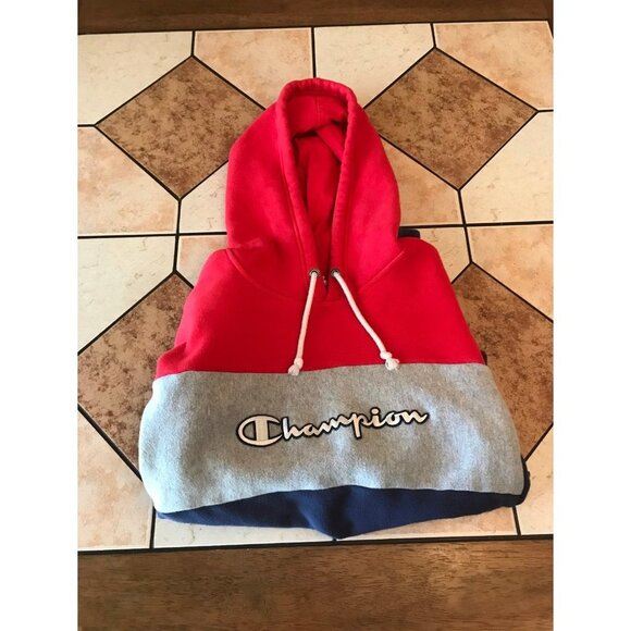 Champion Life Color Block Reverse Weave Cropped Hoodie Pullover hoodie - Picture 2 of 9